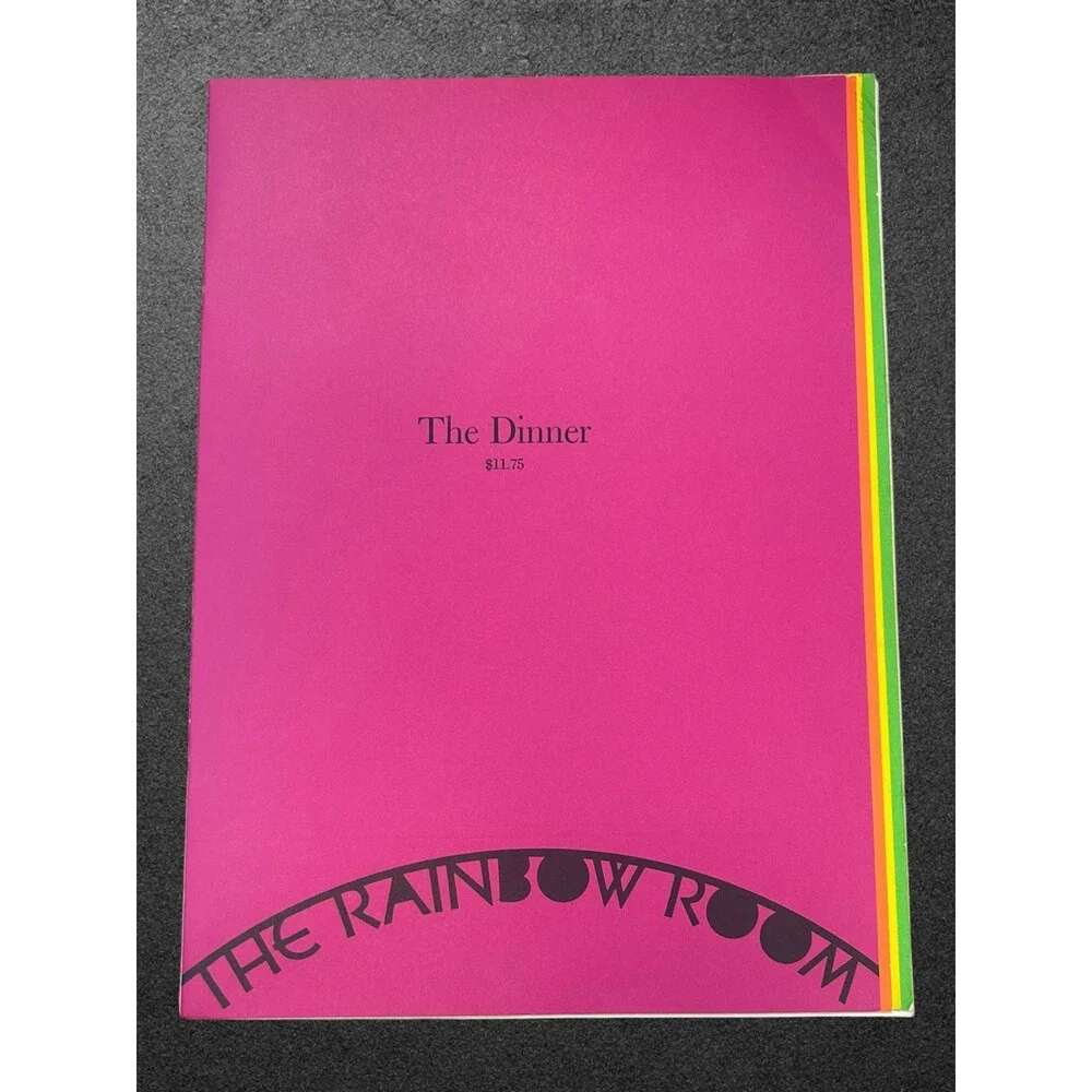 Vintage The Rainbow Room New York Restaurant Menu Die Cut Stripes Retro